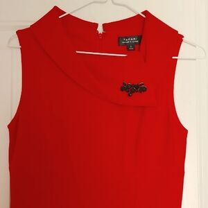 Tahari Red Sleeveless Dress